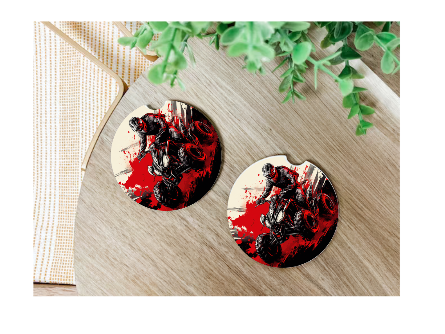 ATV Design Car Coasters, neoprene material, car accessory