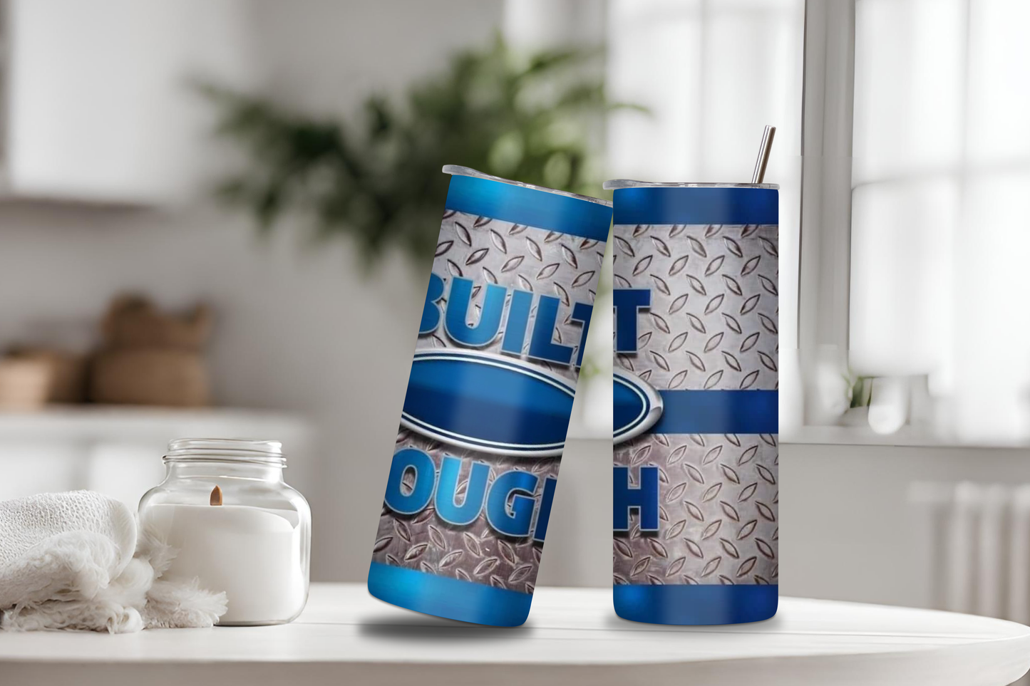 Built Tough Dad Custom Tumbler, 20 oz skinny tumbler, drinkware