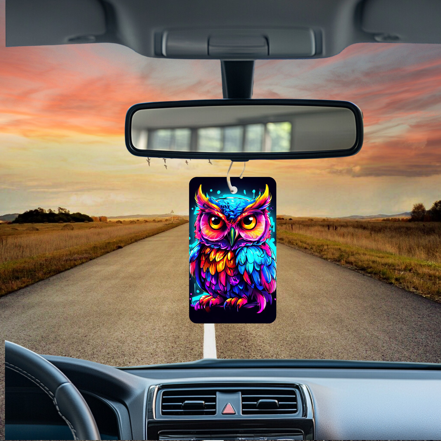 Owl Flaming Colors Air Freshener, Add your own scent!