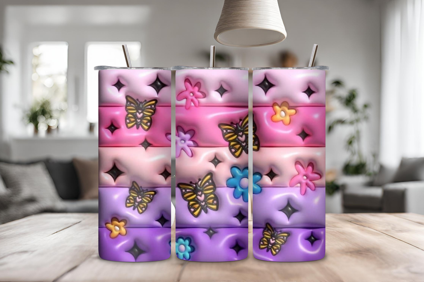 Butterfly 3D Tumbler, 20 oz skinny tumbler