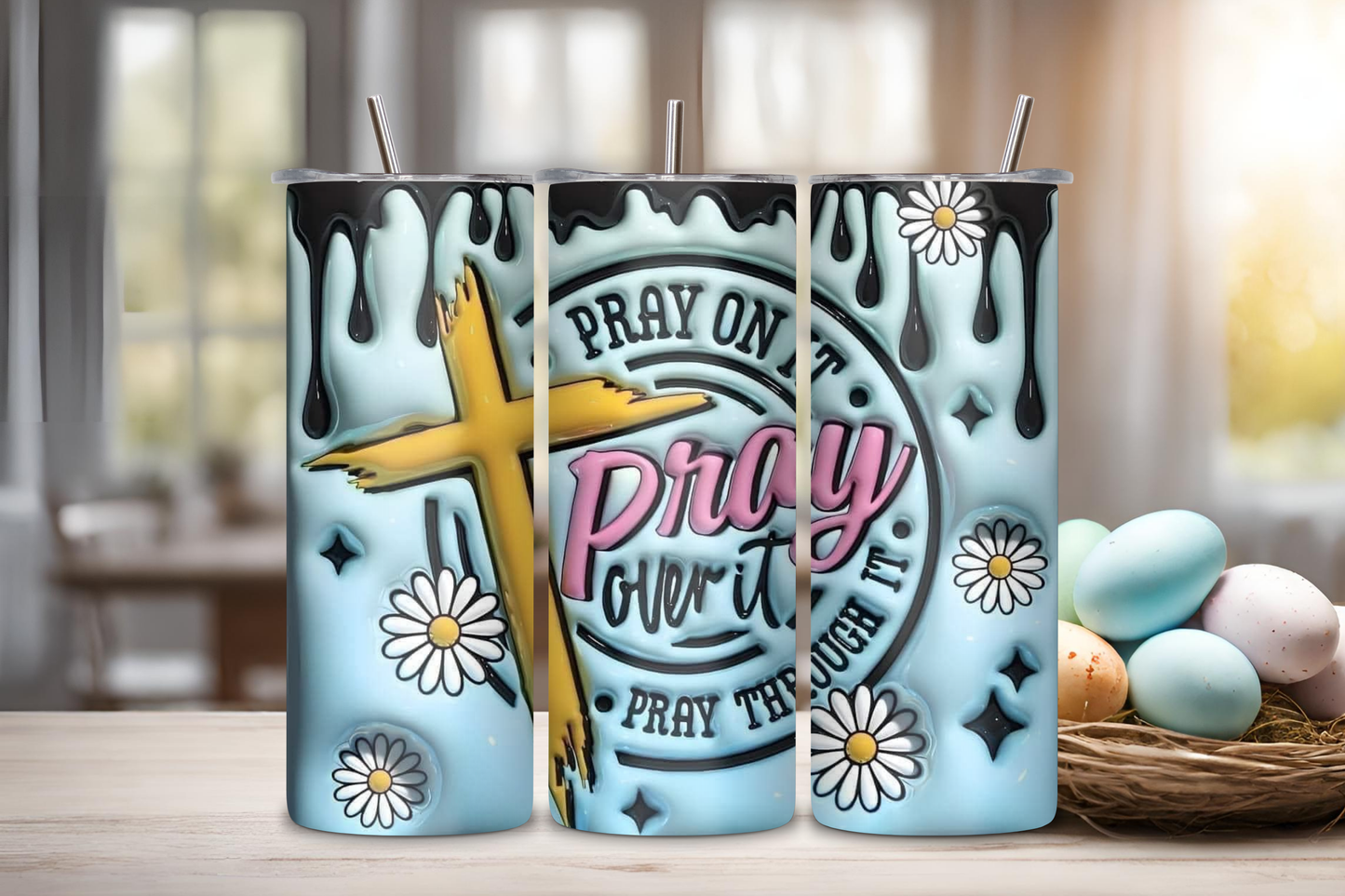 Prayer 3D Custom Tumbler, 20 oz skinny tumbler, drinkware