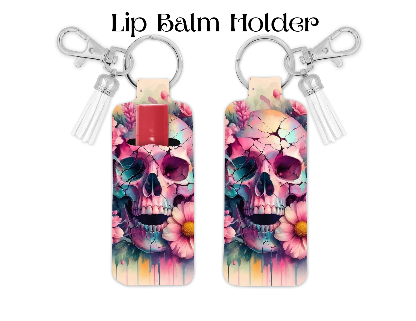 Flower Skull Lip Balm Holder
