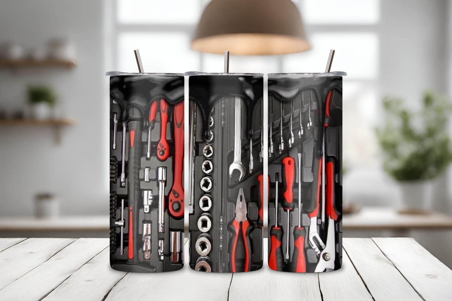 Red Tools Design Tumbler, 20 oz skinny tumbler