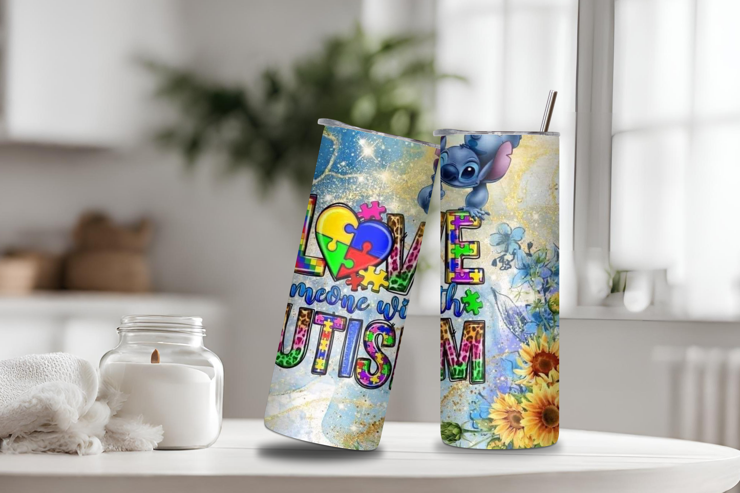 Autism Awareness Tumbler, 20 oz skinny tumbler
