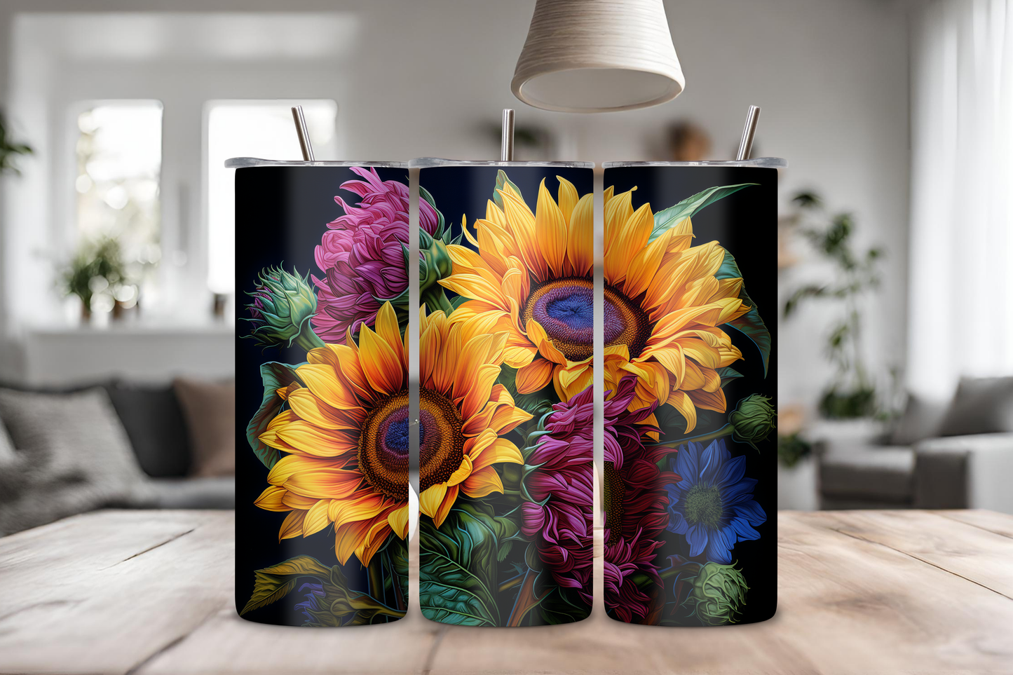Sunflower Bloom Tumbler, 20 oz skinny tumbler