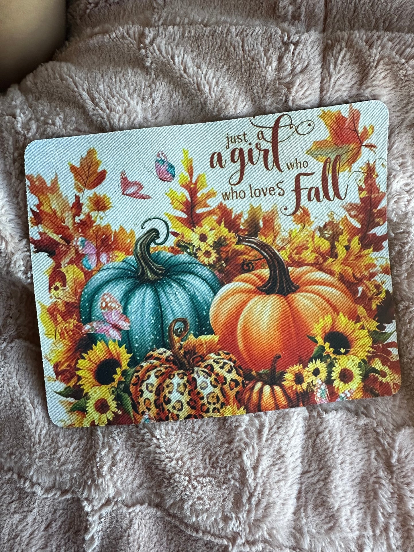 Just a Girl Who Loves Fall Mouse Pad, custom made