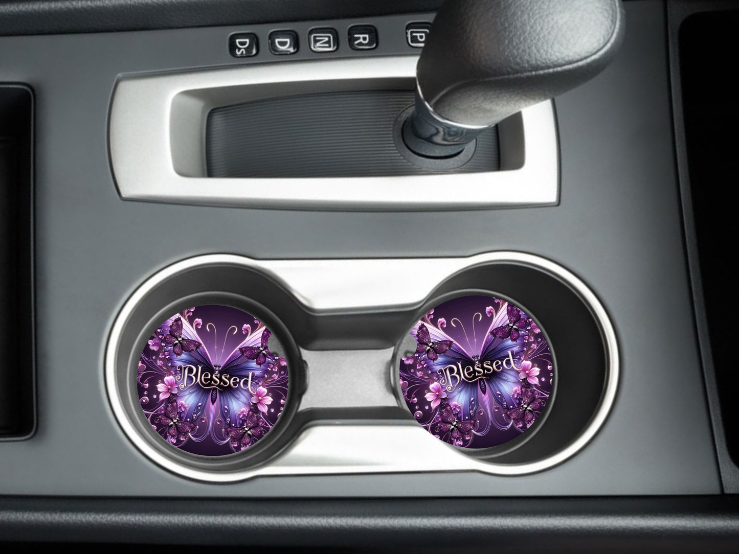 Blessed Butterfly Car Coasters, neoprene material, car accessory