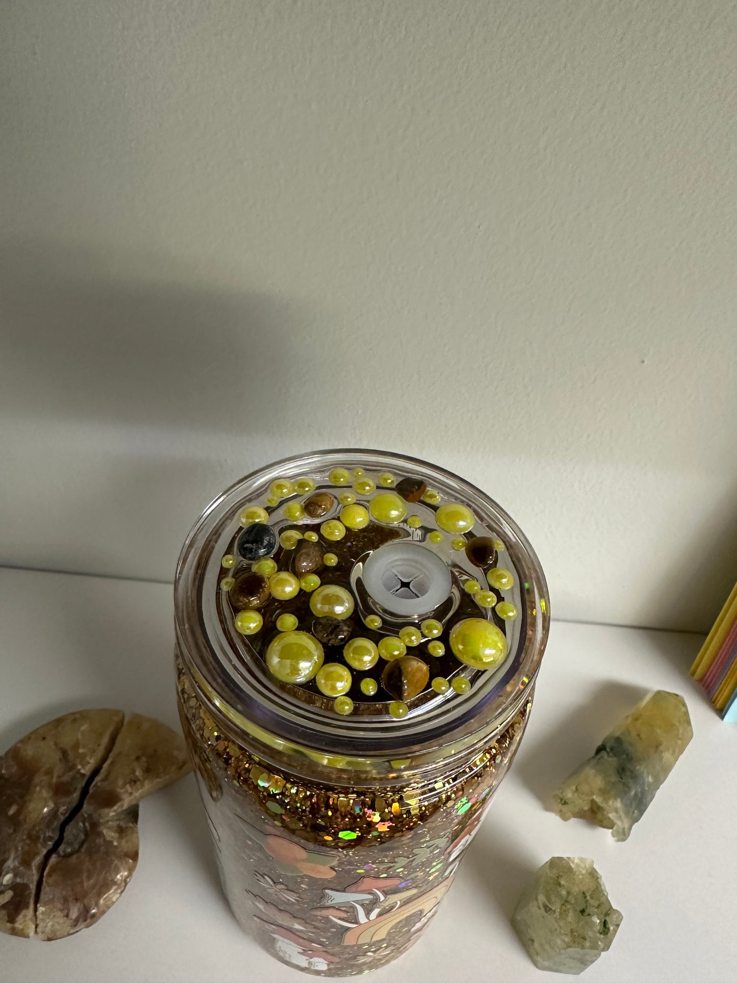 Mushroom Snow Globe Glitter Tumbler
