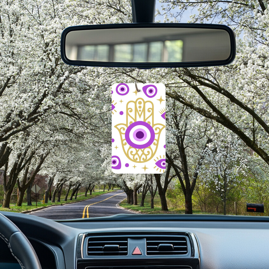 Evil Eye Hand Purple Air Freshener