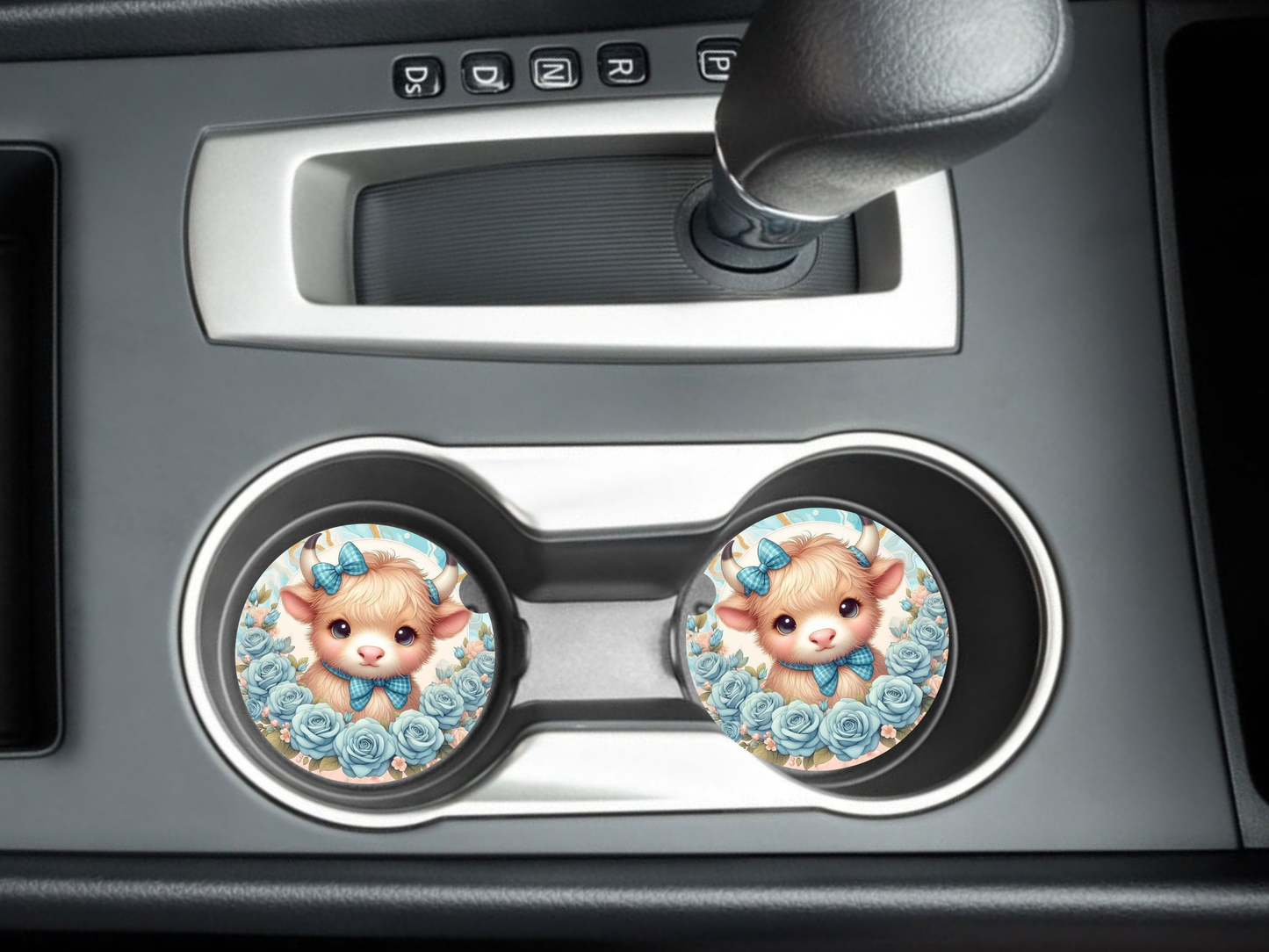 Cow Car Coasters, neoprene material, car accessory