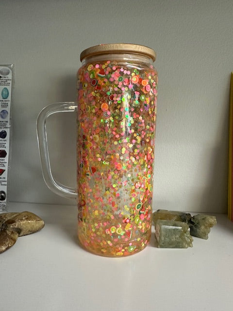 Fruit Confetti Snow Globe Glitter Tumbler