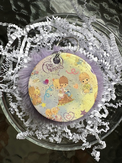 Precious Glitter Pom Pom Keychain