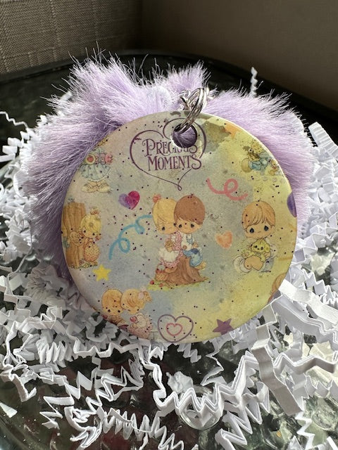 Precious Glitter Pom Pom Keychain