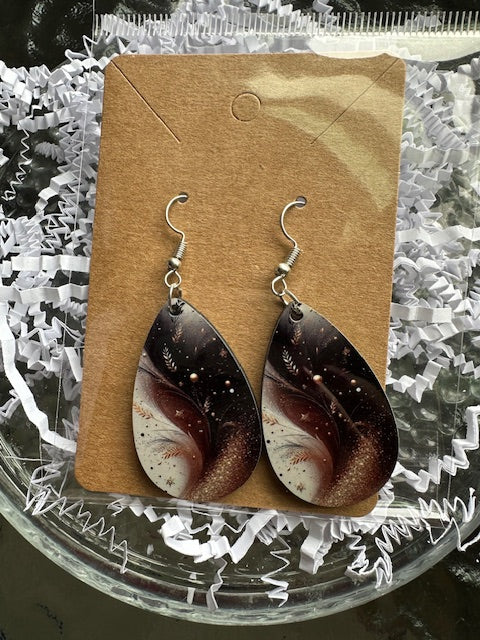Elegant Brown Earrings, Fashion Design, Teardrop Earring