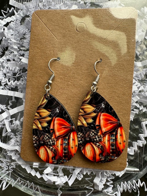 Pumpkin Patch Earrings, Fashion Design, Teardrop Earring