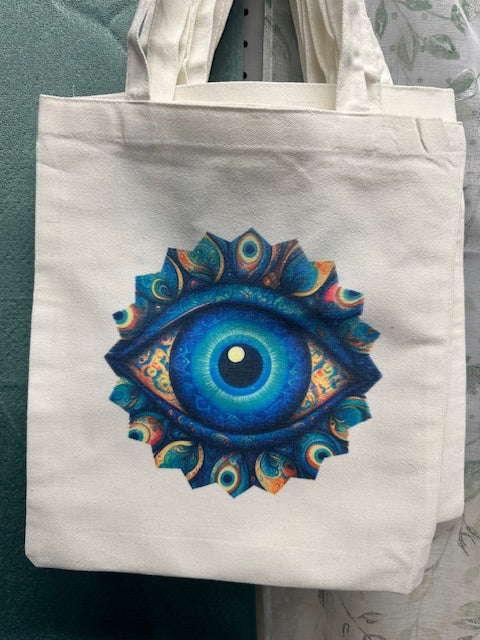 Blue Evil Eye Tote Bag