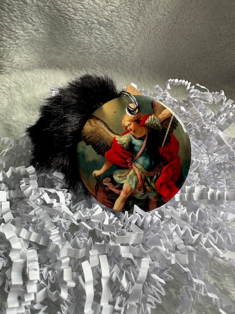 Gardian Angel Pom Pom Keychain