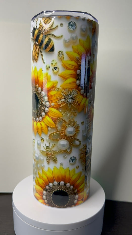 Strawberry Delight Custom Tumbler, 20 oz skinny tumbler, drinkware