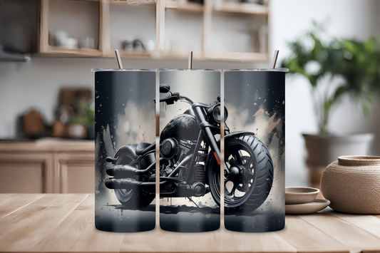 Motorcycle Tumbler, 20 oz skinny tumbler, custom tumbler, drinkware