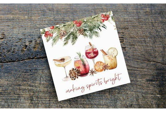 Making Spirits Bright Home Coasters, Personalized, set of 4