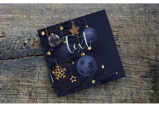 Holiday Home Coasters, Personalized, Elegant Blue, Set of 4