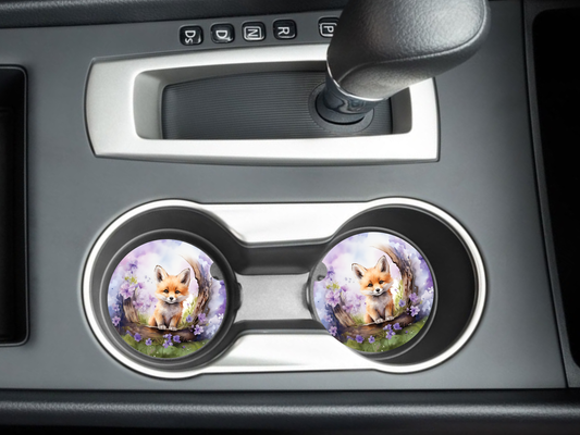 Cute Fox Car Coasters, neoprene material, car accessory