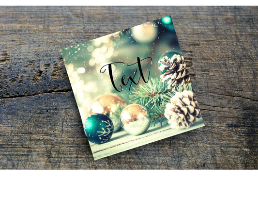 Holiday Home Coasters, Personalized, Green, set of 4