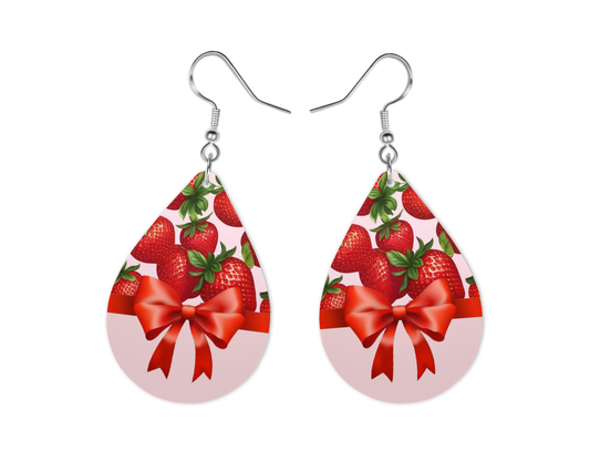 Strawberry Delight Earrings, Fashion Design, Teardrop Earrings