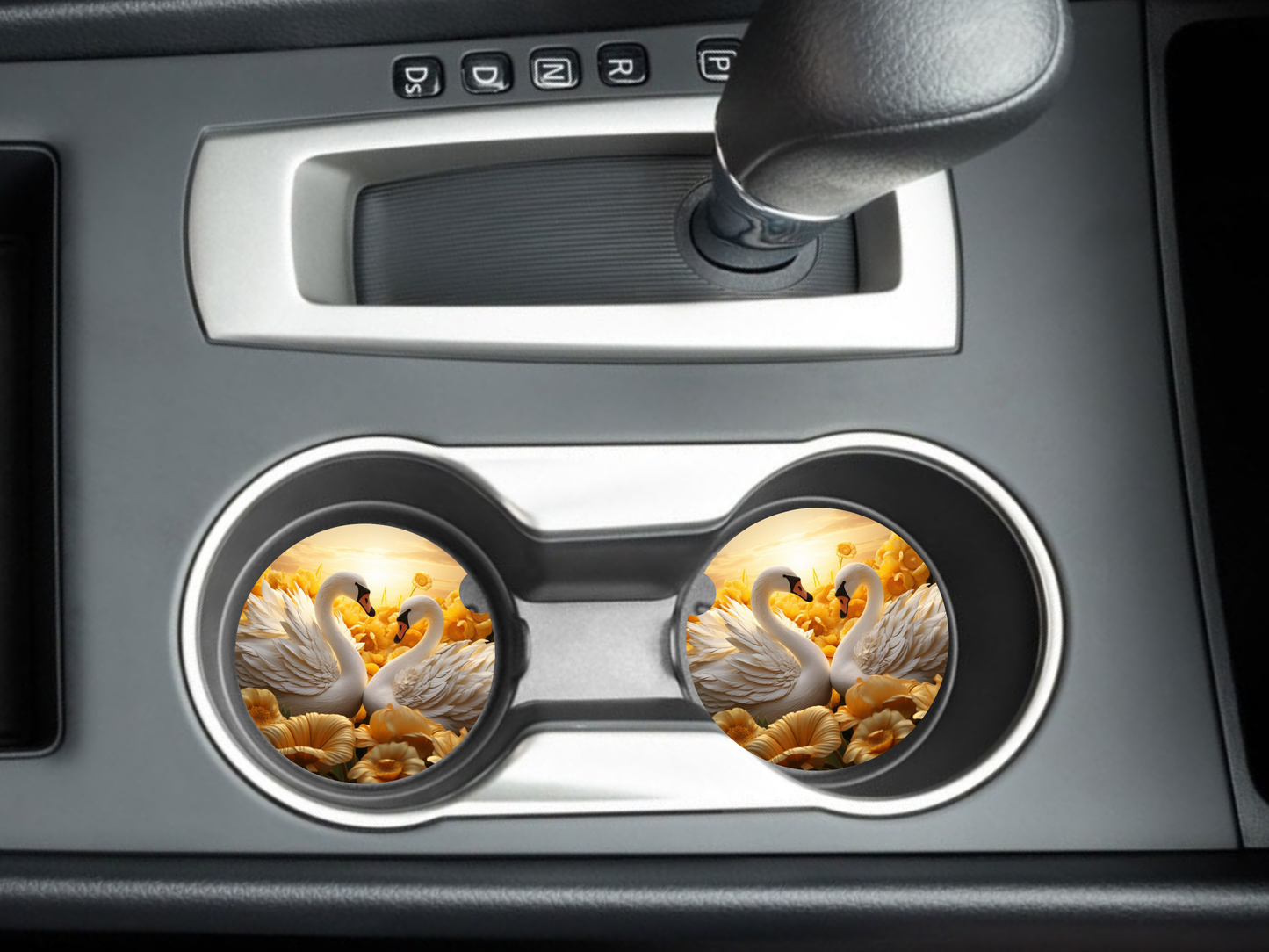 Swans Car Coasters, neoprene material, car accessory