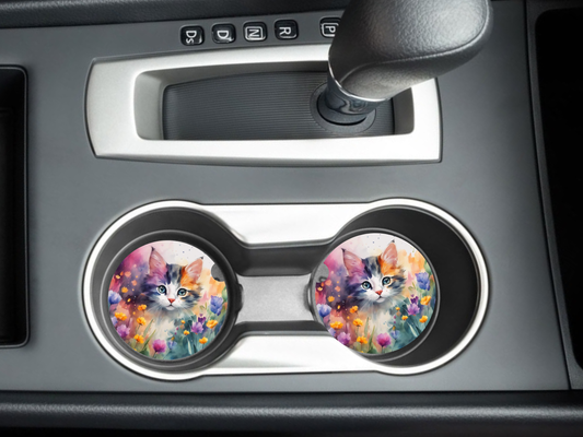 Cute Cat Car Coasters, neoprene material, car accessory