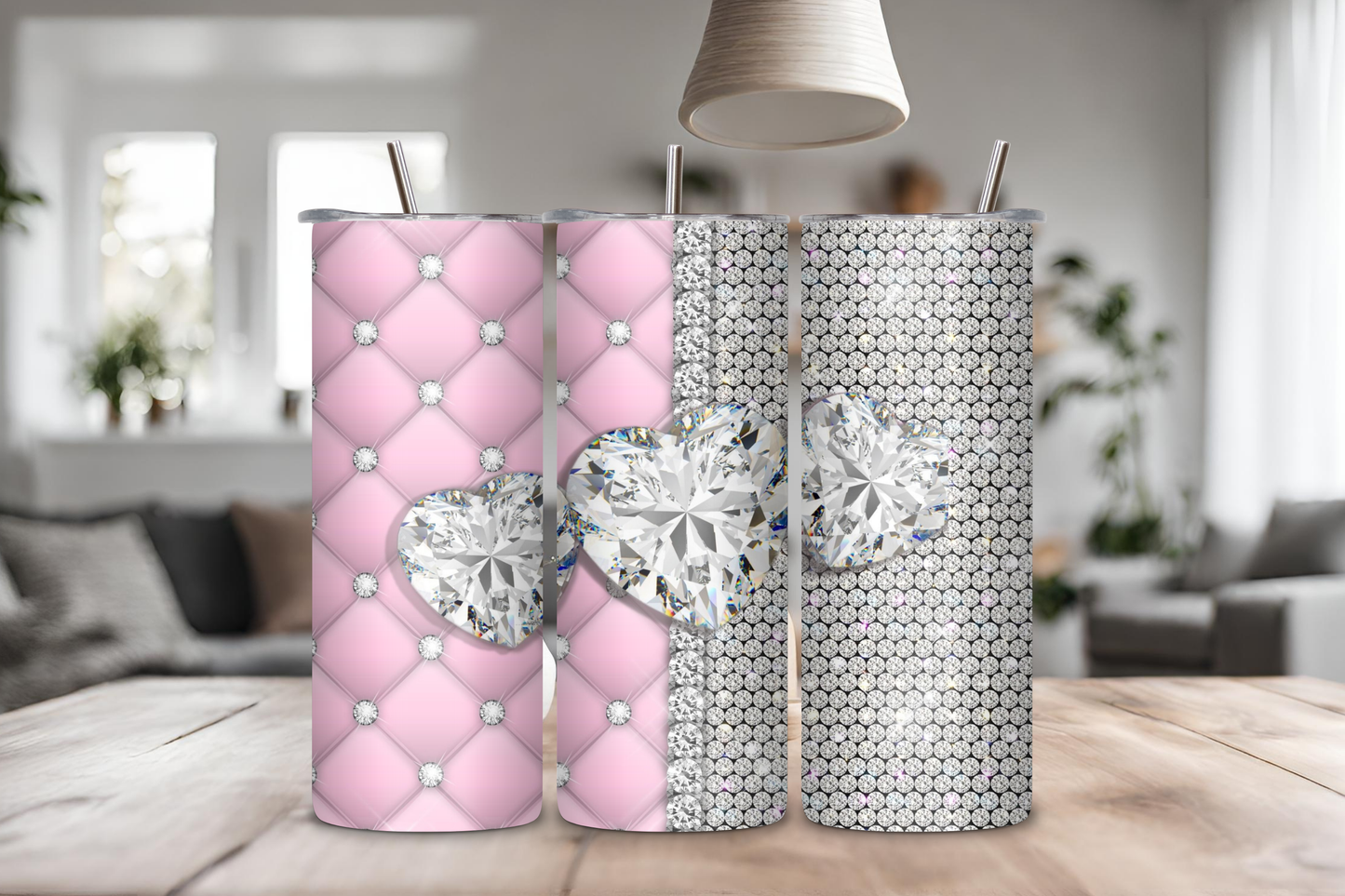 Heart Diamond Tumbler, 20 oz skinny tumbler