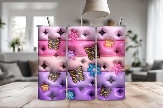Butterfly 3D Tumbler, 20 oz skinny tumbler