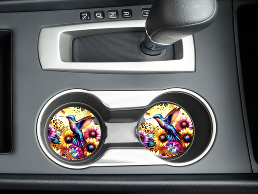Hummingbird Car Coasters, neoprene material, car accessory