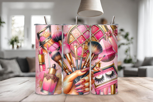 Makeup Glamour Tumbler, 20 oz skinny tumbler