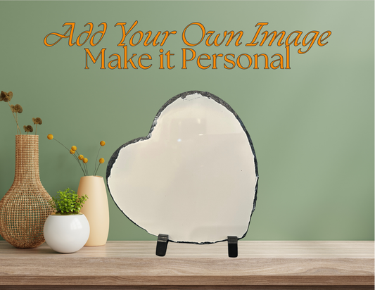 Heart Shape Stone Slate, Personalized, 7.7" x 7.7" size