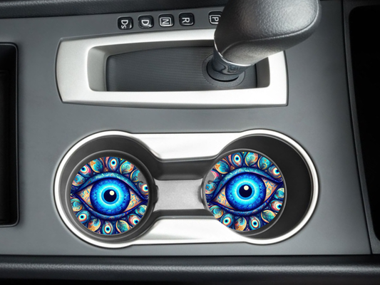 Evil Eye Car Coasters, neoprene material, car accessory
