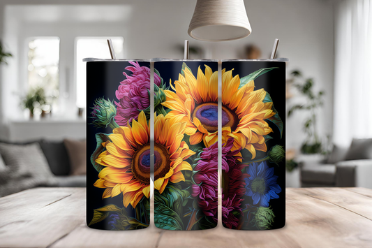 Sunflower Bloom Tumbler, 20 oz skinny tumbler