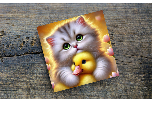 Cat & Ducks Home Coasters