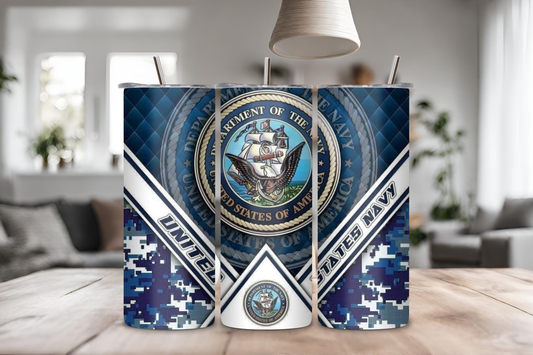 Navy Tumbler, 20 oz skinny tumbler
