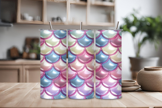 Mermaid Shells Custom Tumbler, 20 oz skinny tumbler, drinkware