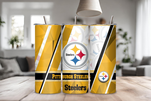 Steelers Sports Custom Tumbler, 20 oz skinny tumbler, drinkware