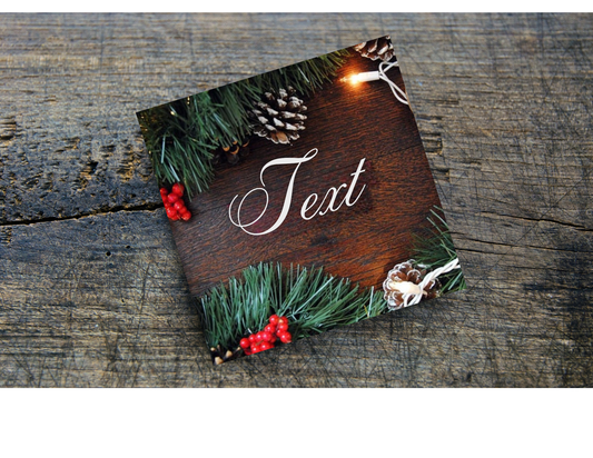 Holiday Home Coasters, Personalized, Brown, set of 4