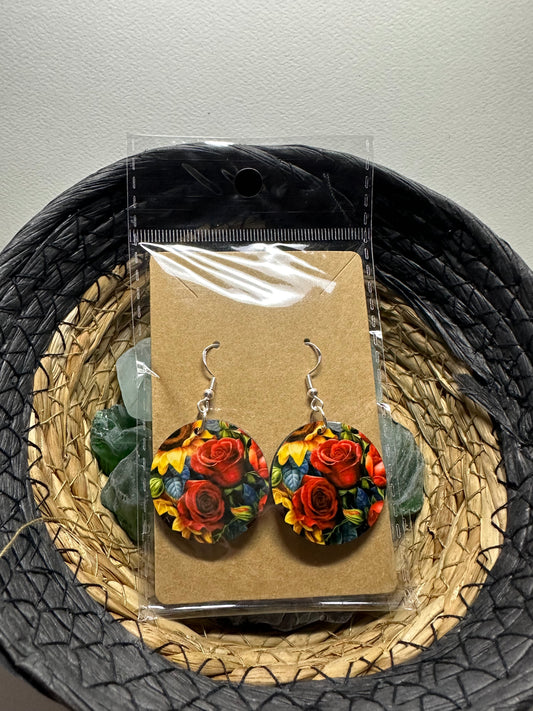 Roses Circle Earrings, fashion accessory