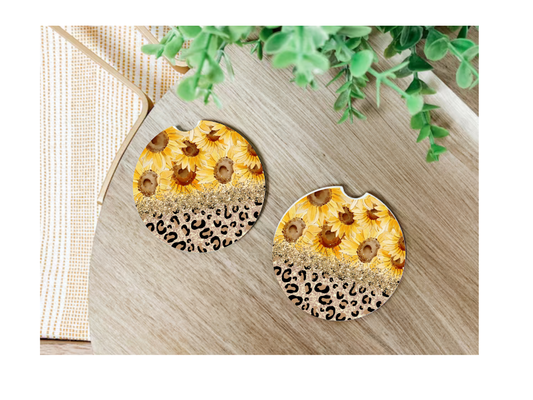 Sunflower Car Coaster, custom made, car accessory