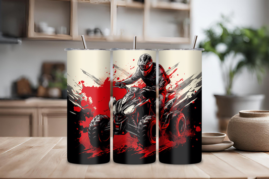 ATV Riders Tumbler, 20 oz skinny tumbler, custom tumbler, drinkware