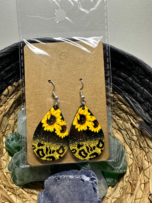 Sunflower Teardrop Earrings, fashion accessory