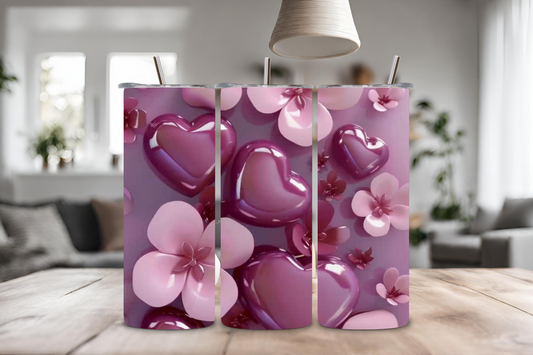 Heart Custom Tumbler, 20 oz skinny tumbler, drinkware
