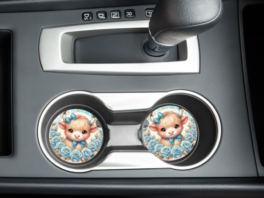 Cow Car Coasters, neoprene material, car accessory