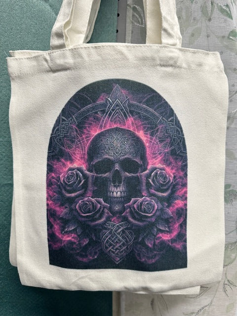 Skull Roses Tote Bag