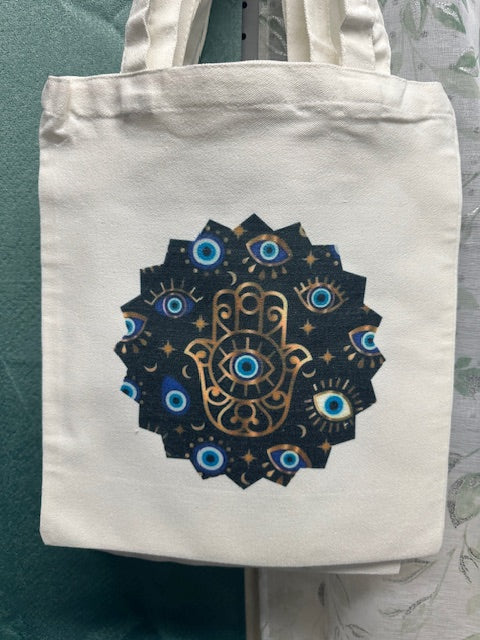 Evil Eye Gold Tote Bag